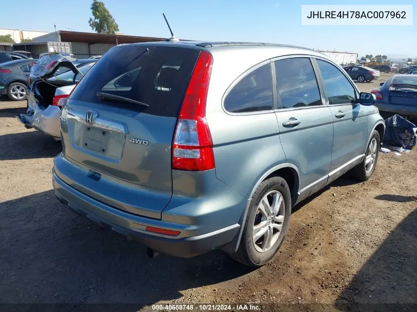 2010 Honda Cr-V Exl VIN: JHLRE4H78AC007962 Lot: 40658748