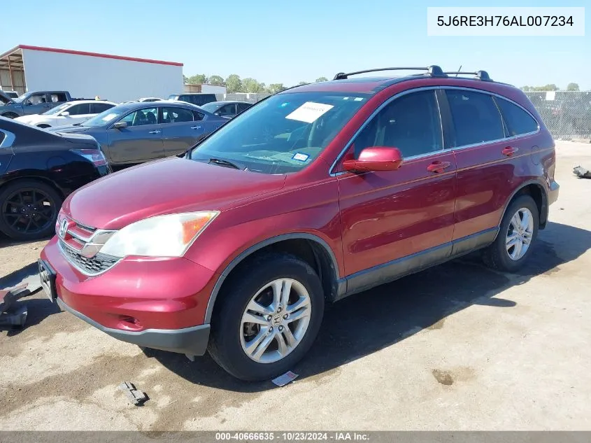 2010 Honda Cr-V Ex-L VIN: 5J6RE3H76AL007234 Lot: 40666635