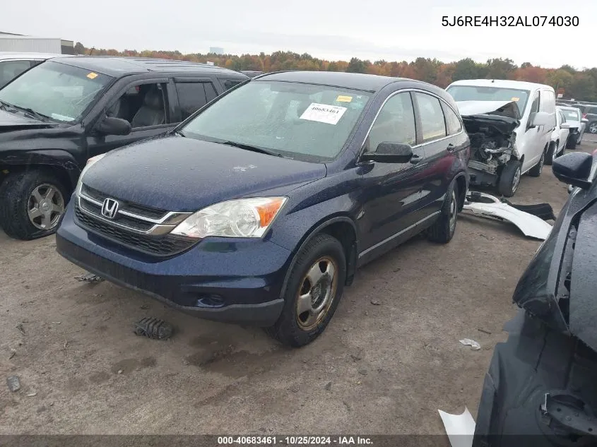 2010 Honda Cr-V Lx VIN: 5J6RE4H32AL074030 Lot: 40683461