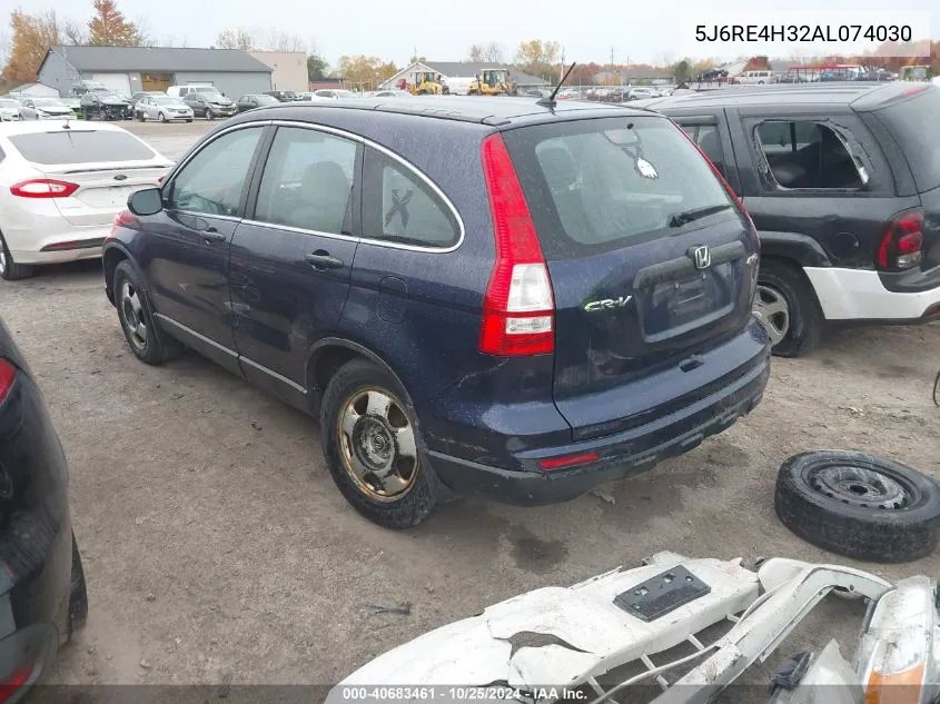 2010 Honda Cr-V Lx VIN: 5J6RE4H32AL074030 Lot: 40683461