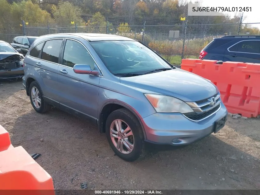 2010 Honda Cr-V Ex-L VIN: 5J6RE4H79AL012451 Lot: 40691946