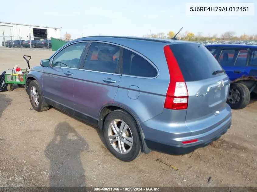 2010 Honda Cr-V Ex-L VIN: 5J6RE4H79AL012451 Lot: 40691946