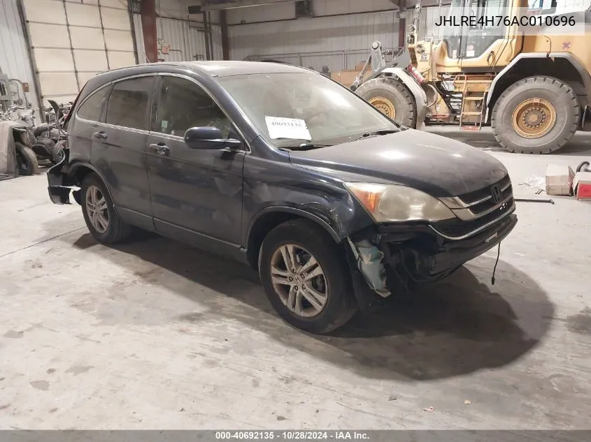 2010 Honda Cr-V Ex-L VIN: JHLRE4H76AC010696 Lot: 40692135