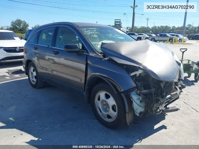 2010 Honda Cr-V Lx VIN: 3CZRE3H34AG702290 Lot: 40698330