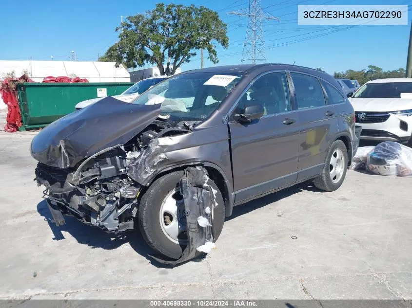 2010 Honda Cr-V Lx VIN: 3CZRE3H34AG702290 Lot: 40698330