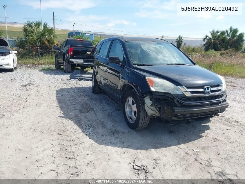 2010 Honda Cr-V Lx VIN: 5J6RE3H39AL020492 Lot: 40711405