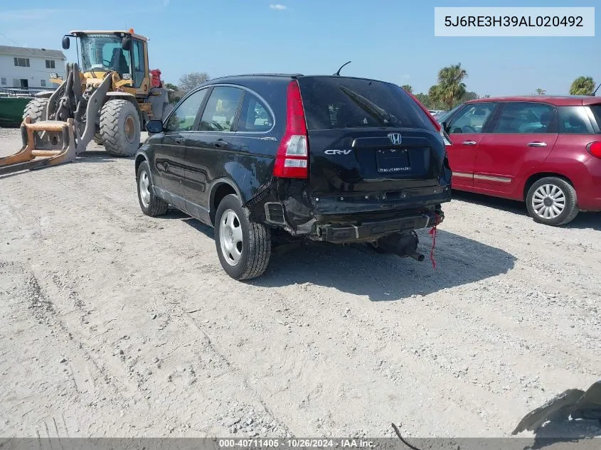 2010 Honda Cr-V Lx VIN: 5J6RE3H39AL020492 Lot: 40711405