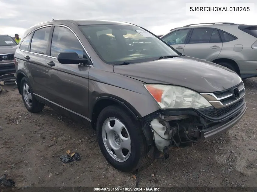 2010 Honda Cr-V Lx VIN: 5J6RE3H3XAL018265 Lot: 40723155