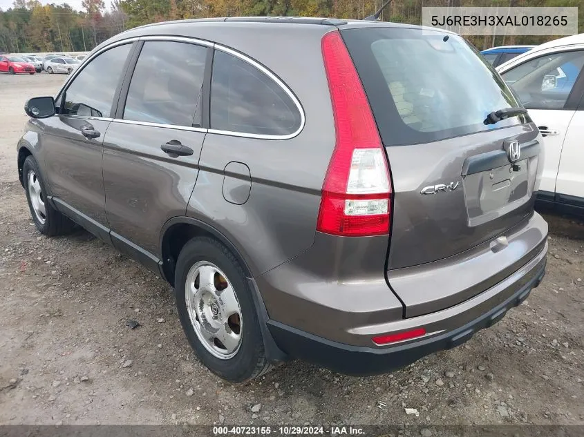 2010 Honda Cr-V Lx VIN: 5J6RE3H3XAL018265 Lot: 40723155