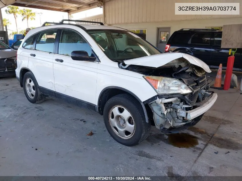 2010 Honda Cr-V Lx VIN: 3CZRE3H39AG703774 Lot: 40724213