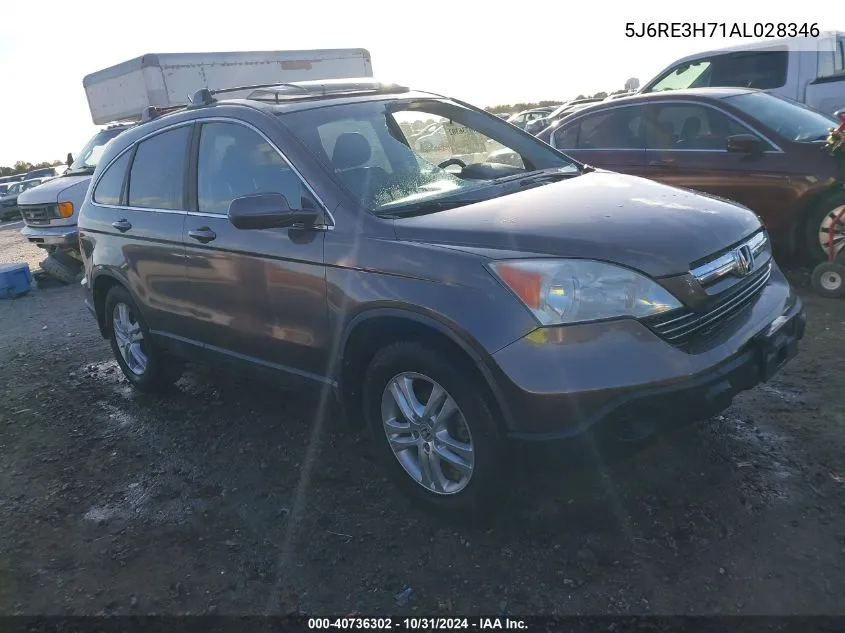 2010 Honda Cr-V Ex-L VIN: 5J6RE3H71AL028346 Lot: 40736302