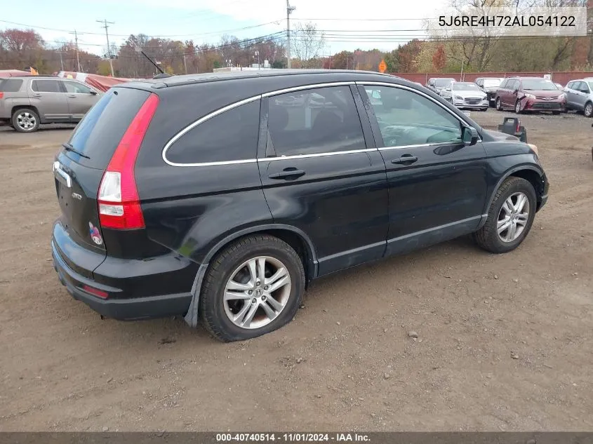 2010 Honda Cr-V Ex-L VIN: 5J6RE4H72AL054122 Lot: 40740514