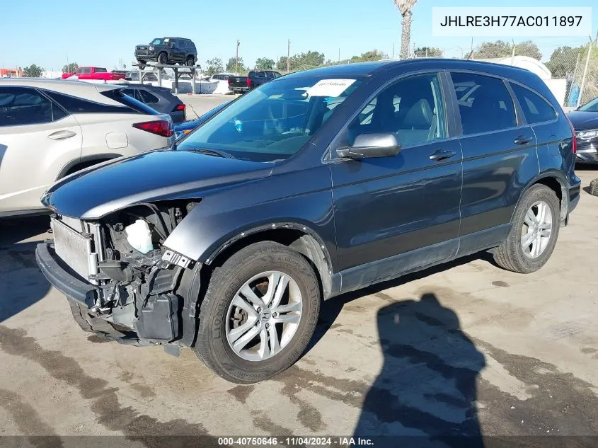 2010 Honda Cr-V Exl VIN: JHLRE3H77AC011897 Lot: 40750646