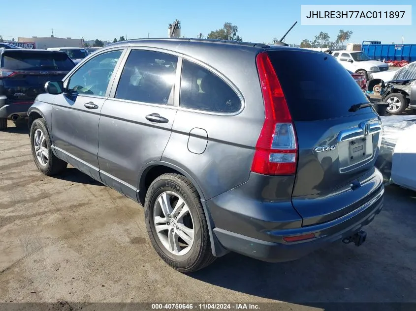 2010 Honda Cr-V Exl VIN: JHLRE3H77AC011897 Lot: 40750646