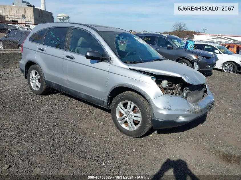 2010 Honda Cr-V Ex VIN: 5J6RE4H5XAL012067 Lot: 40753529