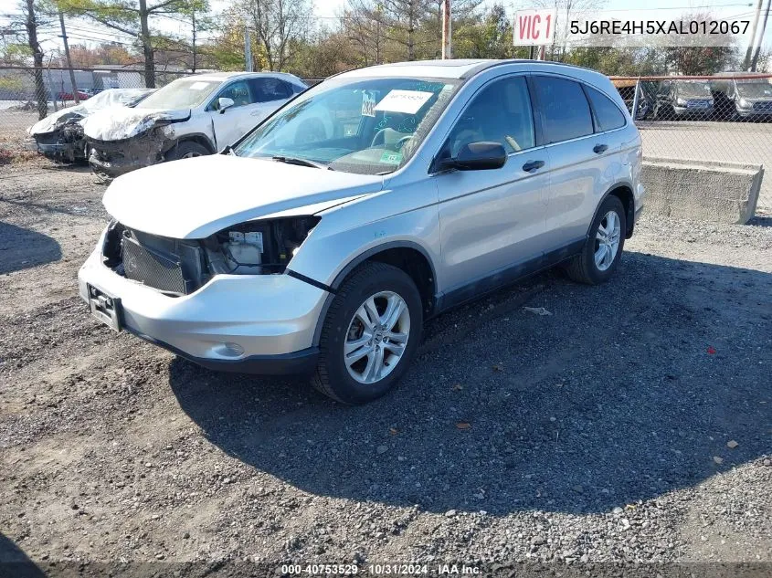 2010 Honda Cr-V Ex VIN: 5J6RE4H5XAL012067 Lot: 40753529