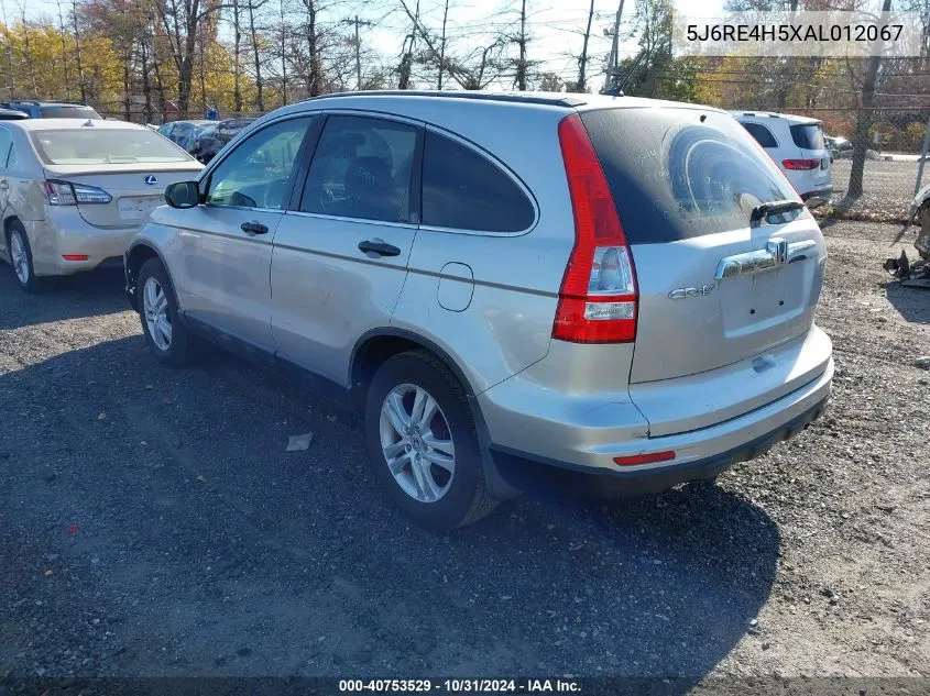 2010 Honda Cr-V Ex VIN: 5J6RE4H5XAL012067 Lot: 40753529