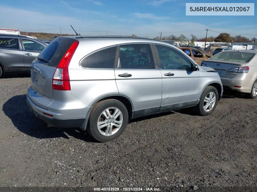 2010 Honda Cr-V Ex VIN: 5J6RE4H5XAL012067 Lot: 40753529