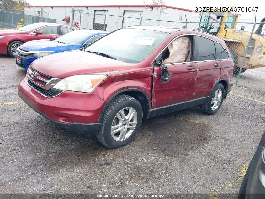 2010 Honda Cr-V Ex VIN: 3CZRE3H5XAG701047 Lot: 40769035