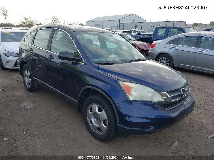 2010 Honda Cr-V Lx VIN: 5J6RE3H32AL029907 Lot: 40770706