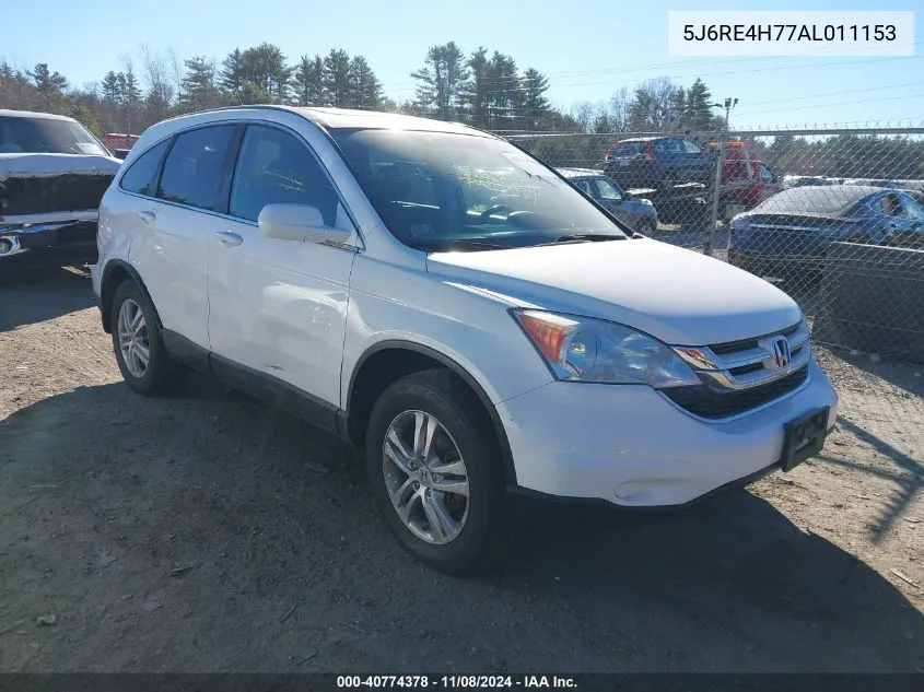 2010 Honda Cr-V Ex-L VIN: 5J6RE4H77AL011153 Lot: 40774378