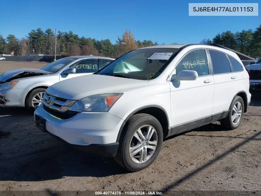 2010 Honda Cr-V Ex-L VIN: 5J6RE4H77AL011153 Lot: 40774378