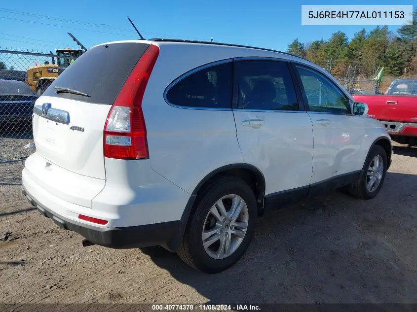 2010 Honda Cr-V Ex-L VIN: 5J6RE4H77AL011153 Lot: 40774378