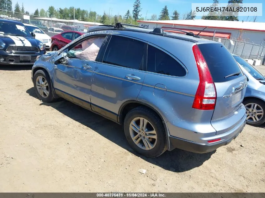 2010 Honda Cr-V Ex-L VIN: 5J6RE4H74AL820108 Lot: 40775471