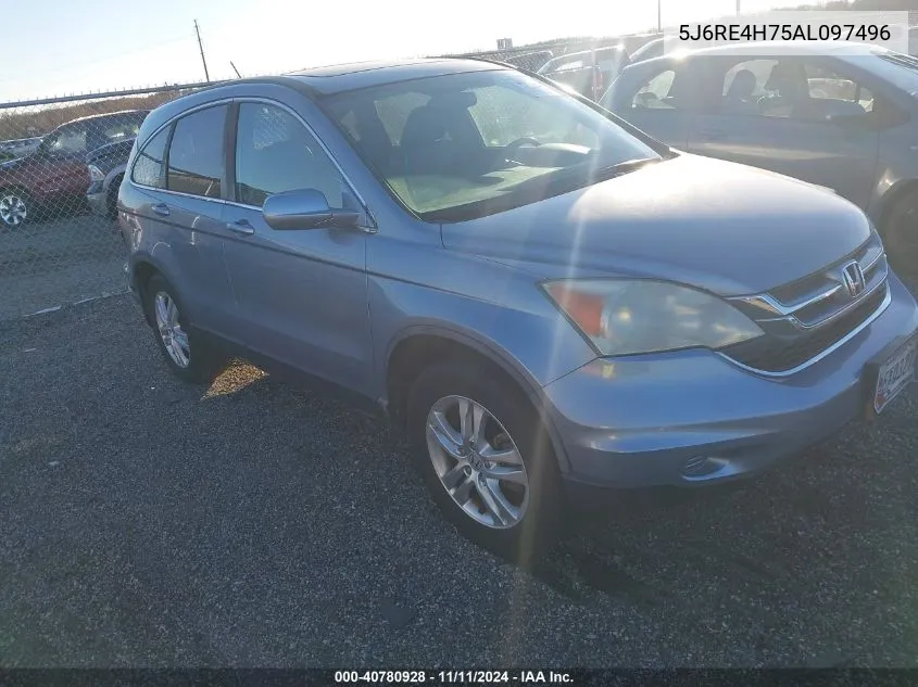 2010 Honda Cr-V Ex-L VIN: 5J6RE4H75AL097496 Lot: 40780928