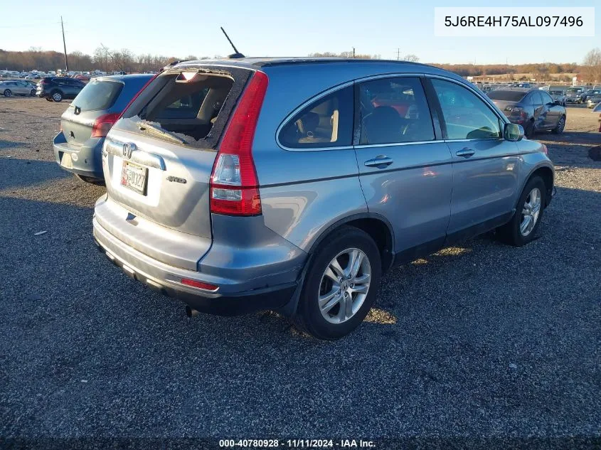 2010 Honda Cr-V Ex-L VIN: 5J6RE4H75AL097496 Lot: 40780928