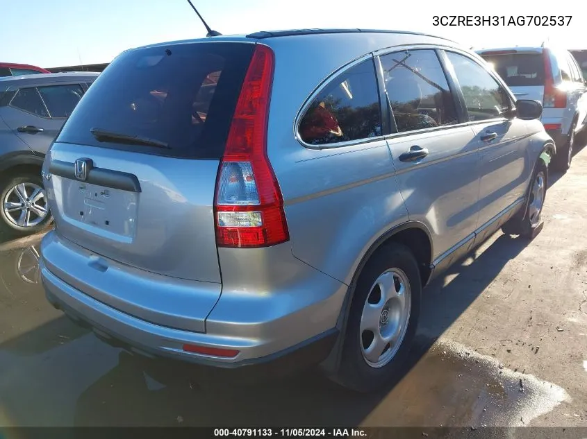 2010 Honda Cr-V Lx VIN: 3CZRE3H31AG702537 Lot: 40791133