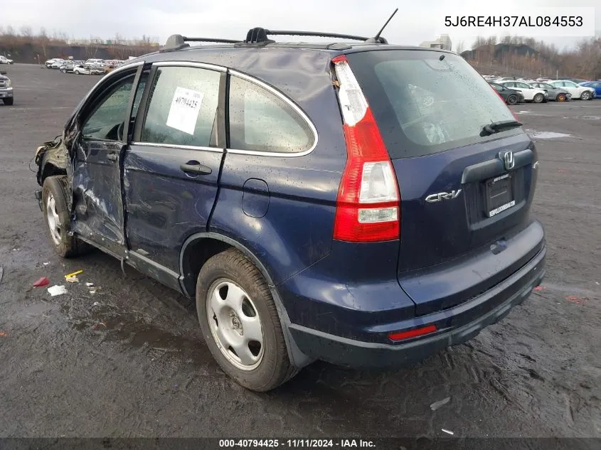 2010 Honda Cr-V Lx VIN: 5J6RE4H37AL084553 Lot: 40794425