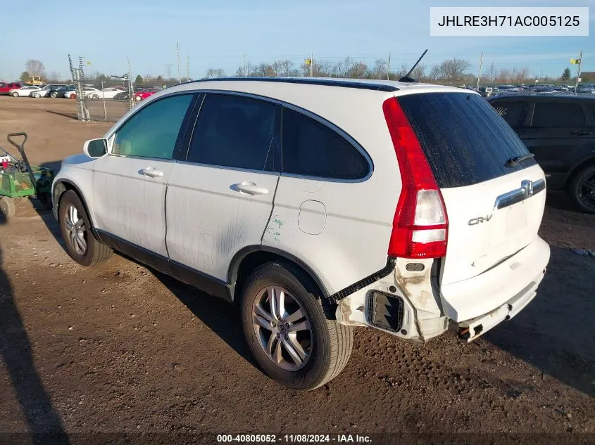 2010 Honda Cr-V Ex-L VIN: JHLRE3H71AC005125 Lot: 40805052