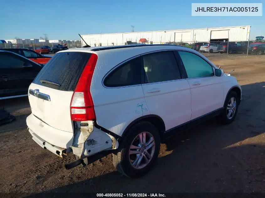 2010 Honda Cr-V Ex-L VIN: JHLRE3H71AC005125 Lot: 40805052