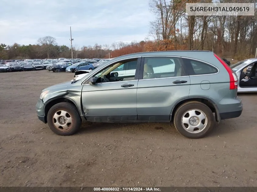 2010 Honda Cr-V Lx VIN: 5J6RE4H31AL049619 Lot: 40806032