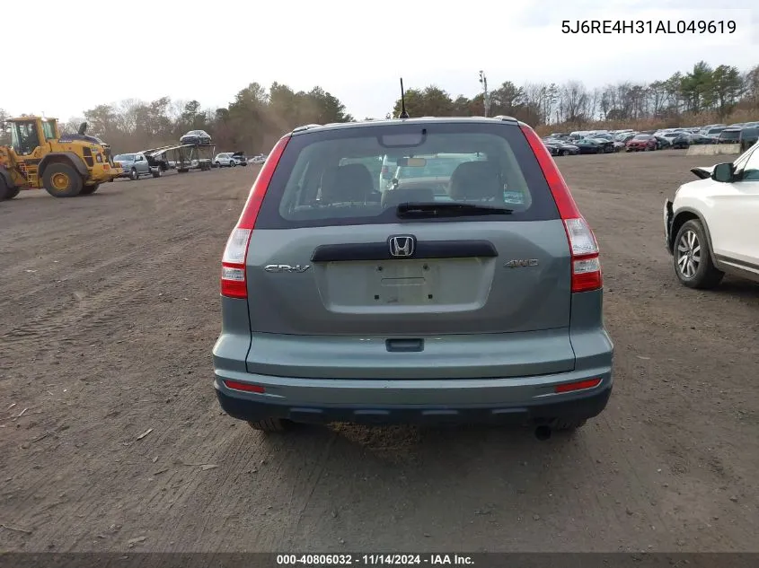 2010 Honda Cr-V Lx VIN: 5J6RE4H31AL049619 Lot: 40806032