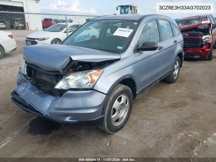 2010 Honda Cr-V Lx VIN: 3CZRE3H33AG702023 Lot: 40806878