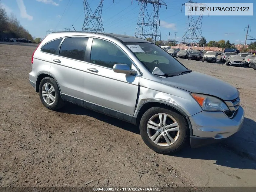 2010 Honda Cr-V Ex-L VIN: JHLRE4H79AC007422 Lot: 40808272