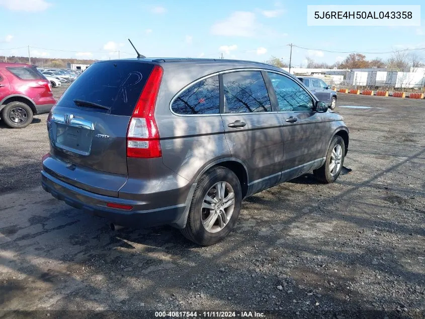 2010 Honda Cr-V Ex VIN: 5J6RE4H50AL043358 Lot: 40817544