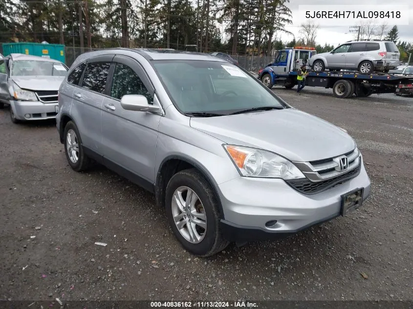 2010 Honda Cr-V Ex-L VIN: 5J6RE4H71AL098418 Lot: 40836162