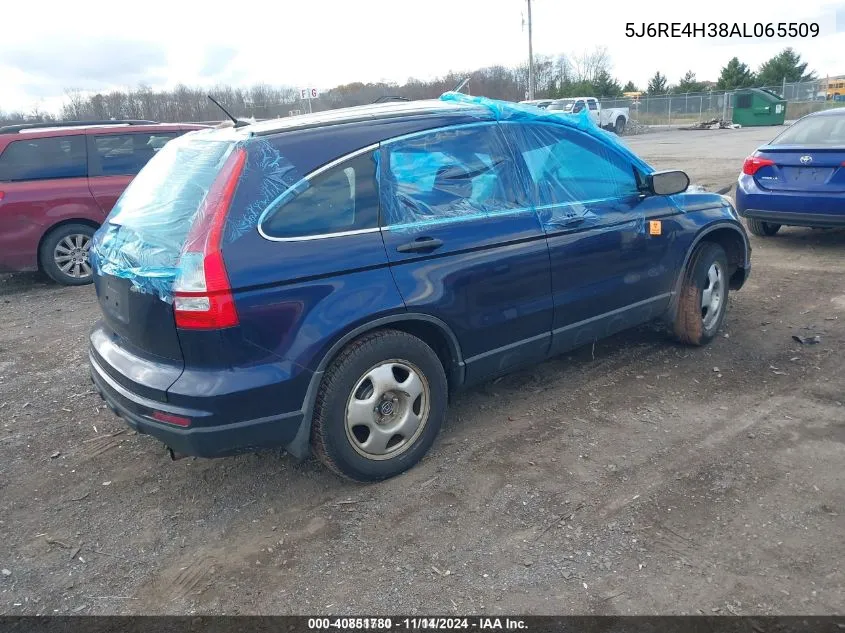 2010 Honda Cr-V Lx VIN: 5J6RE4H38AL065509 Lot: 40851780