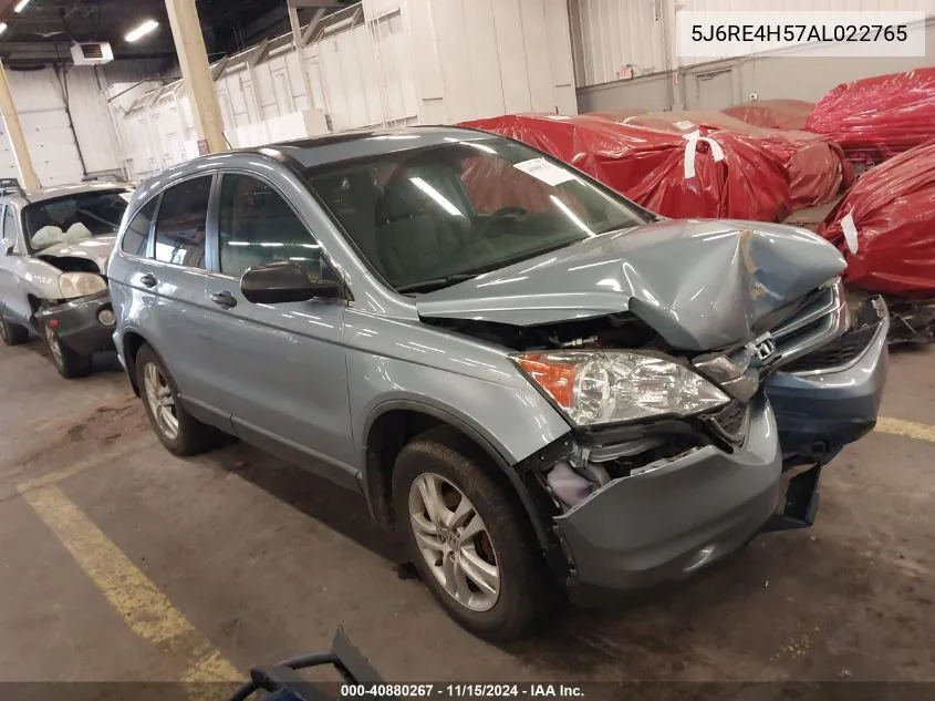 2010 Honda Cr-V Ex VIN: 5J6RE4H57AL022765 Lot: 40880267