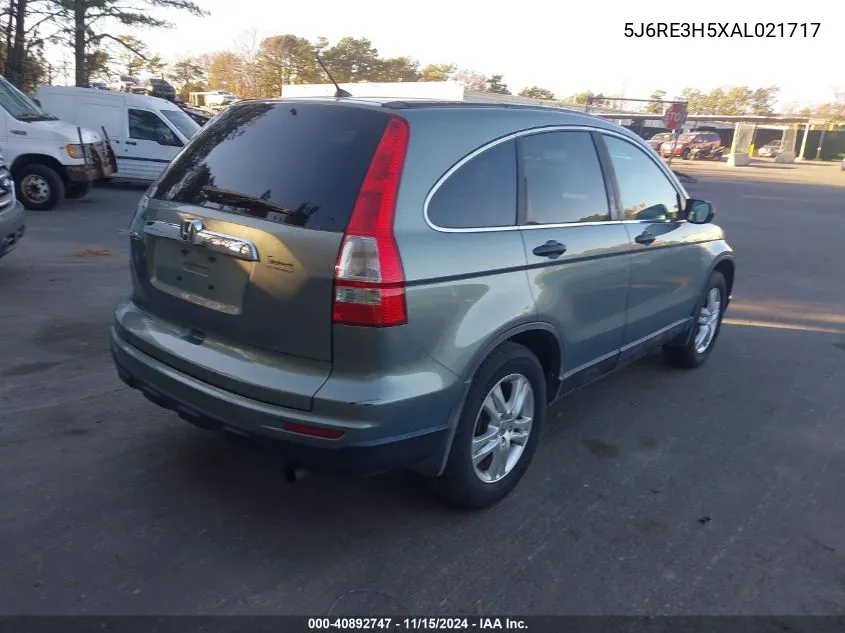 2010 Honda Cr-V Ex VIN: 5J6RE3H5XAL021717 Lot: 40892747