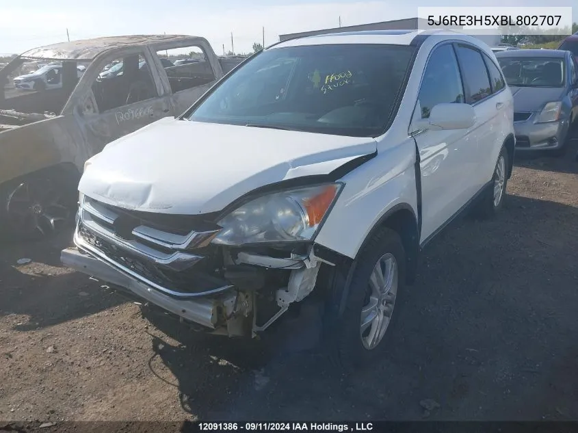 2011 Honda Cr-V VIN: 5J6RE3H5XBL802707 Lot: 12091386