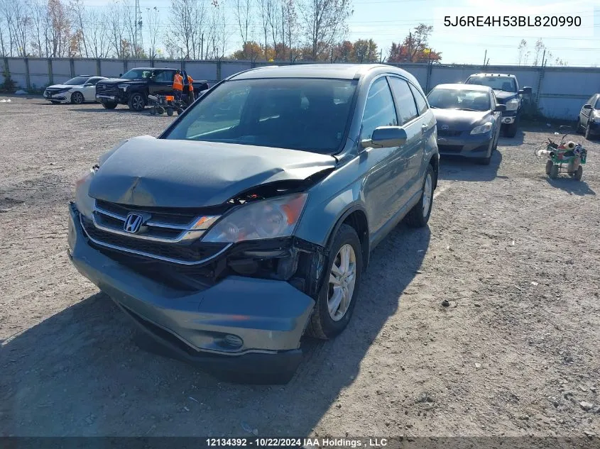 2011 Honda Cr-V VIN: 5J6RE4H53BL820990 Lot: 12134392