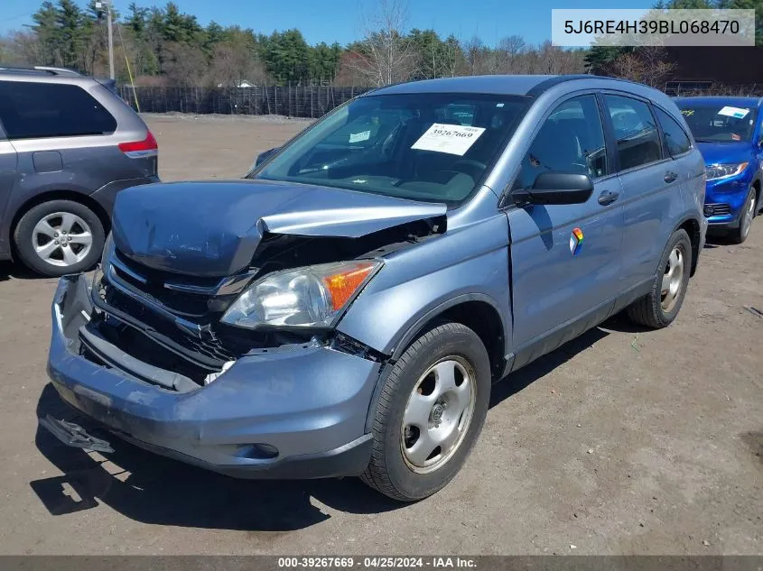 2011 Honda Cr-V Lx VIN: 5J6RE4H39BL068470 Lot: 39267669