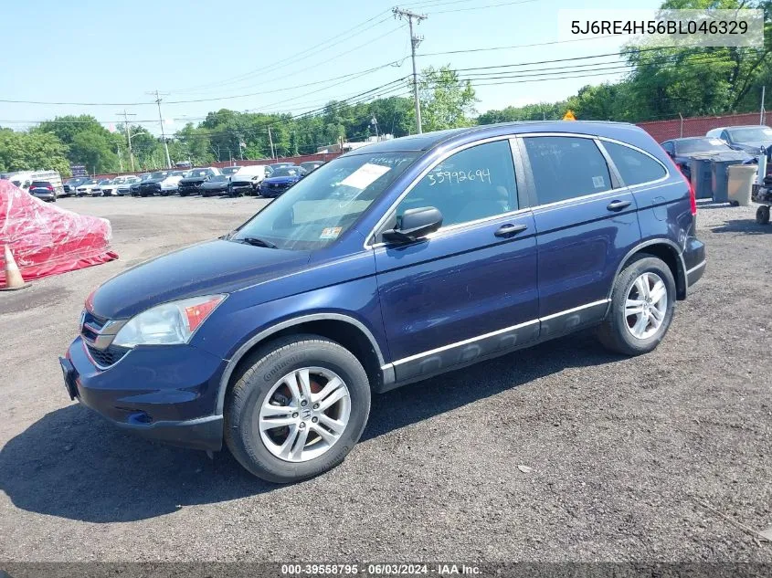 2011 Honda Cr-V Ex VIN: 5J6RE4H56BL046329 Lot: 39558795