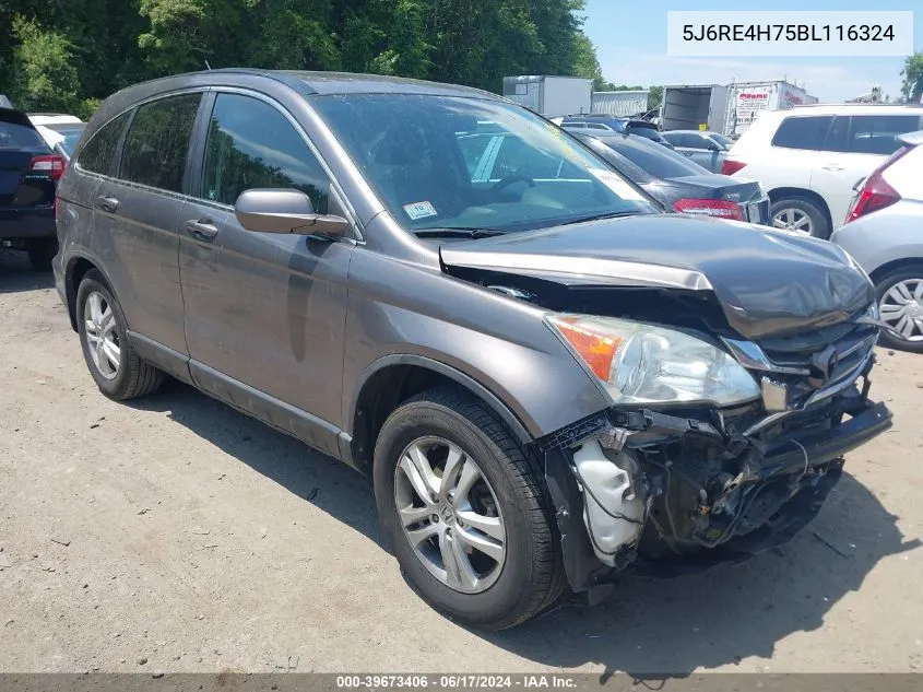 2011 Honda Cr-V Ex-L VIN: 5J6RE4H75BL116324 Lot: 39673406