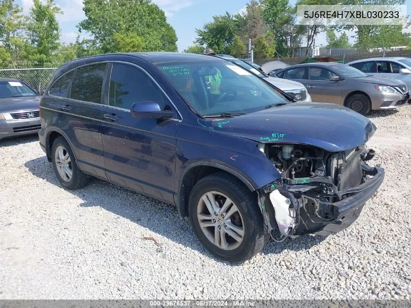 2011 Honda Cr-V Ex-L VIN: 5J6RE4H7XBL030233 Lot: 39676537