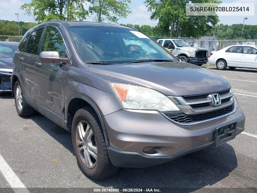 2011 Honda Cr-V Ex-L VIN: 5J6RE4H70BL025414 Lot: 39748890